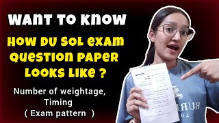 Exam Question paper of DU SOL  Exam pattern explanation [upl. by Kola365]