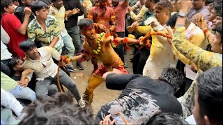 Potharaju Beating at Chudi Bazar Bonalu 2024  Old City Bonalu 2024  Potharaju Entry  Potraj Entry [upl. by Kcirdla]