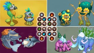 All Quint Element Monsters  All Islands Sounds amp Animations  My Singing Monsters [upl. by Rizan336]