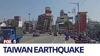 Taiwan earthquake Several dead hundreds injured [upl. by Enetsirk]