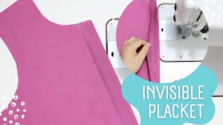 Placket Sewing Tutorial  How to sew a shirt Buttoninvisible Placket  Perfect Placket [upl. by Ormsby]