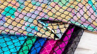 Fish Scale Pattern Shiny Lame Stretch Dress Fabric 30836 [upl. by Vernor]