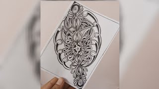 pattern art step by step  zentangle art zen art pattern zentangle draw art doodle tutorial [upl. by Ifok]