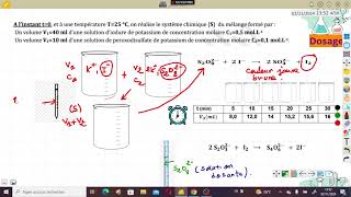 Correction EXERCICE N 1 Cinétique chimique4ème SciencesMaths [upl. by Ennelram]