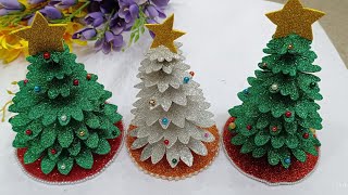 Christmas tree making step by step  easy christmas tree ideas  christmas tree glitter paper  diy [upl. by Ellicul]