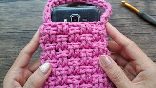 DIY Crochet Phone Bag Tutorial  FPDC amp BPDC Stitch [upl. by Luhe]