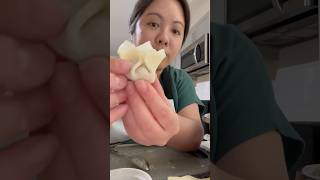 Folding wontons wontons wonton cooking food relaxing [upl. by Trudnak]