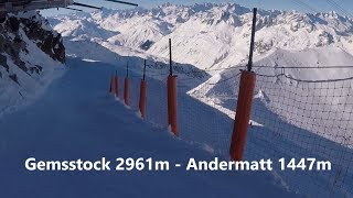 GEMSSTOCK ANDERMATT  1500METER VERTICAL HIGHT  GOPRO  NONSTOP [upl. by Ynahteb]