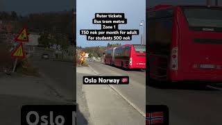 Price for RUTER tickets in Norway Oslo shortvideo norway [upl. by Gould]