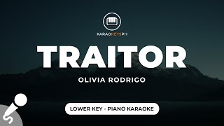 traitor  Olivia Rodrigo Lower Key  Piano Karaoke [upl. by Dnalevets]