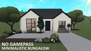 BLOXBURG NOGAMEPASS minimalistic Bungalow 51k l tour  speedbuild ♡ [upl. by Cohla779]