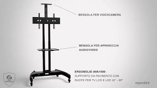 AVA1500 Supporto da pavimento con ruote per TV da 32″ a 65″ [upl. by Rodger97]