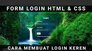 Transparent  Login Form in HTML and CSS  Cara membuat LOGIN keren Versi 1 [upl. by Tterag163]