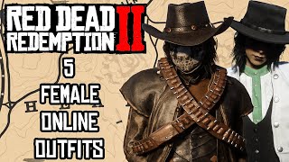 5 Female Red Dead Online Outfits  Red Dead Redemption 2 [upl. by Sivrup]