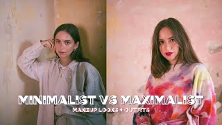 AD  MINIMALIST VS MAXIMALIST MAKEUP LOOKS  OUTFITS  sunbeamsjess [upl. by Anilas108]