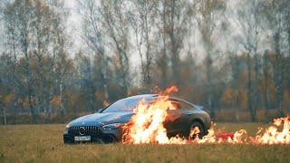 MercedesAMG GT 63S  Very Expensive Car On Fire BURN fire [upl. by Tra]