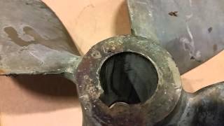 Used Bronze Inboard Propeller 18 x 24 Right Hand 4 Blade 15quot Shaft [upl. by Noyr983]