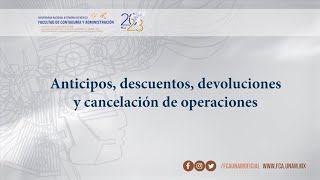 Anticipos descuentos devoluciones y cancelación de operaciones  26 JUL 23  Consultorio Fiscal [upl. by Darline]