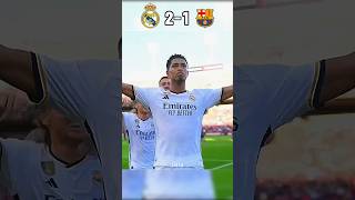 Real Madrid vs Barcelona 🤯🔥 Bellingham brace La Liga 2023 shorts football youtube [upl. by Joette294]