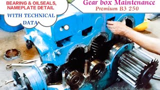 Maintenance of PREMIUM B3 250 Gearbox with Assembly data and bearings and oilseals details [upl. by Aiouqes778]