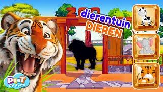 Dierentuin Dierengeluiden met Pretlettertjes • Wie Zit Daar Verstopt • deel 2 [upl. by Yeldoow]