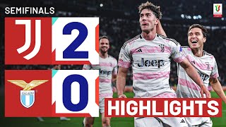 JUVENTUSLAZIO 20  HIGHLIGHTS  Chiesa amp Vlahovic Share The Goals  Coppa Italia 202324 [upl. by Llabmik]