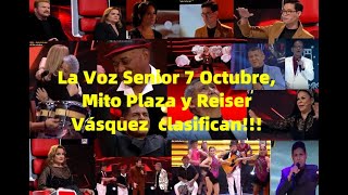 La Voz Senior Perú 7 octubre 2021 Resumen comentario Mito Plaza avanza en la competencia con Reiser [upl. by Pattin]