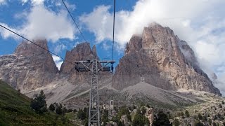 Mit dem Sassolungo Korblift zur Langkofelscharte  Südtirol 1 August 2014 [upl. by Schoenburg]