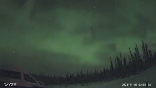 November 3 2024 Northern Lights Timelapse in Fairbanks Alaska [upl. by Aikan72]