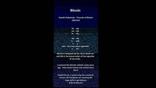 Bitcoin Founder Name Decoded is a Block of Me [upl. by Cordey]