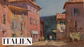 Italienisches Dorf  Aquarell Tutorial [upl. by Odlauso]