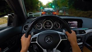 LOUD Decat C63 Chases Straight Pipe E92 M3  WETTM3 4K [upl. by Borlow]