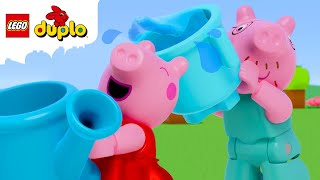 Splash battle in the garden with Peppa Pig💧🌻🛝 Peppa Pig Tales  LEGO® DUPLO  LEGO® Little Ones [upl. by Ayotna]