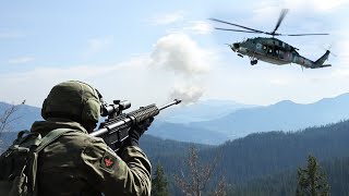 Ukrainian sniper shoots down Russian MI24P helicopter during fighting in Belgorod [upl. by Barde]