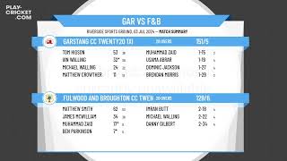 Garstang CC Twenty20 1XI v Fulwood and Broughton CC Twenty20 [upl. by Akerdnuhs]