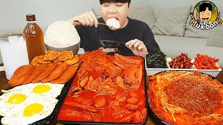 ASMR MUKBANG 집밥 부대찌개 통스팸 김치 계란후라이 먹방 FIRE NOODLES amp KOREAN HOME MEAL EATING SOUND [upl. by Nonnarb]