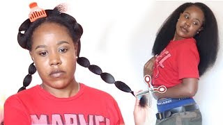 BANDING METHOD TO TRIM NATURAL HAIR  ANNUAL BLOW OUT [upl. by Krystle72]