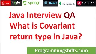 What is covariant return type in java [upl. by Amaj]