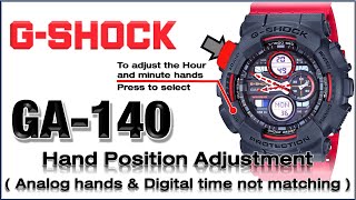 GA140 GSHOCK 5612 Hands Home Position Adjustment  Hands amp Digital time not matching   Tutorial [upl. by Eelah]