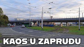 Kaos u Zapruđu  Sudar tramvaja i busa ne voze tramvaji u Novom Zagrebu i stvara se gužva [upl. by Schriever]