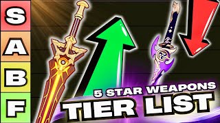 Which 5 Star Weapons are WORTH IT Genshin 47 Updated Tier List [upl. by Enyrehtak]