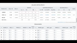 Valorización de Minerales Cu Au Ag Calculadora online [upl. by Malvino]