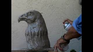 How to Apply Lacquer to Clay Eagle Sculpture [upl. by Dud]