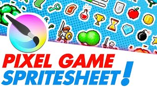 How To make Sprite Sheets in Krita  Pixel Sprites for games  Pyxel Aseprite amp Pixelorama Tutorial [upl. by Tnilk]