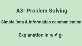 A3 Problem Solving explained in Tamilதமிழ் [upl. by Anitnelav]