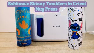 Sublimate Skinny Tumbler In Cricut Mug Press Full Wrap [upl. by Wilmer]