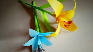 DIY paper lily flower making craft papercrafts paperflower diyviral [upl. by Ern]