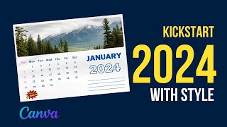 2024 January Calendar Design In Canva [upl. by Eceinert809]