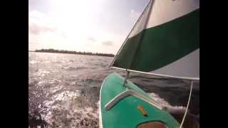 Sailing around Higgins Lake Michigan in a Sunfish sailboat [upl. by Enitsed]