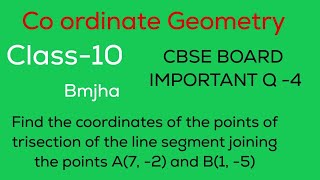 Find the coordinate of the pointsof trisection the line joining the points A7 2 and B1 5 [upl. by Niltyak]